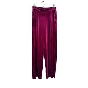 Anthropologie Maison‎ d Amelie Pull On Pants Women's Size S Roses Red Velour